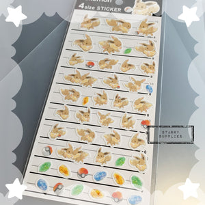 Eevee 4 Size Sticker Sheet