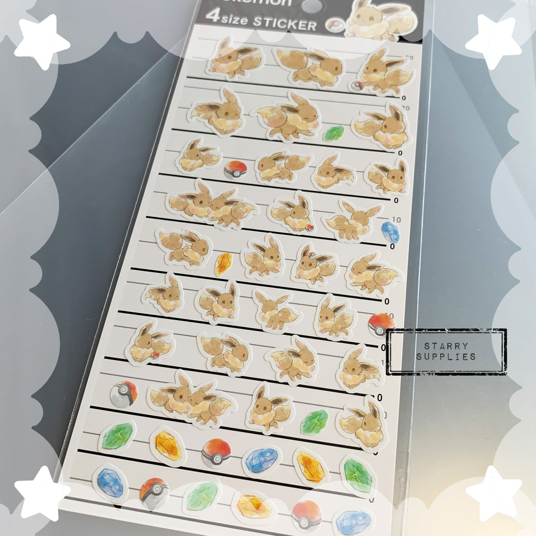 Eevee 4 Size Sticker Sheet