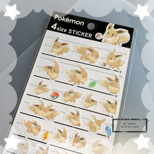 Eevee 4 Size Sticker Sheet