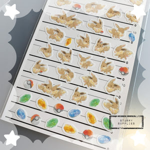 Eevee 4 Size Sticker Sheet