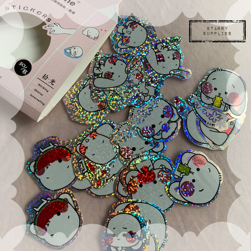 Miss Time Bunny Holo Stickers