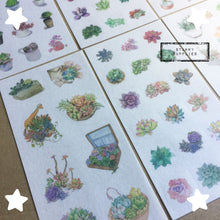 Load image into Gallery viewer, Watercolour Cactus Sticker Pack - 6 Sheets/pack