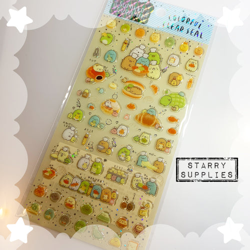[SE3900] Sumikko Gurashi Bakery Domed Sticker Sheet (Yellow)