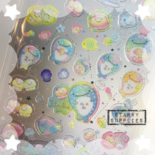 Load image into Gallery viewer, [SE3900] Colorful Clear Seal Jinbesan Domed Sticker Sheet
