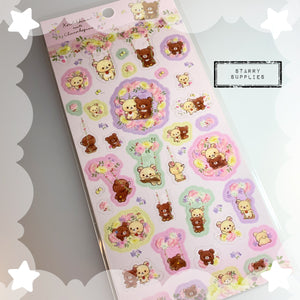 [SE3930] Glitter Korilakkuma/ Chairoikoguma Swing Sticker Sheet