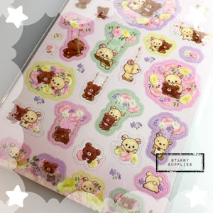 [SE3930] Glitter Korilakkuma/ Chairoikoguma Swing Sticker Sheet