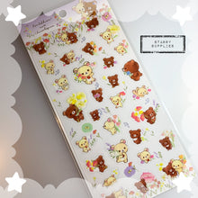 Load image into Gallery viewer, [SE3930] Glitter Korilakkuma/ Chairoikoguma Flowers Sticker Sheet