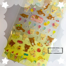Load image into Gallery viewer, [SE3900] Colorful Clear Seal Rilakkuma/ Korilakkuma Domed Sticker Sheet