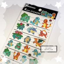 Load image into Gallery viewer, Pokemon 4 Size Starter Sticker Sheet