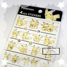Load image into Gallery viewer, Pikachu 4 Size Sticker Sheet