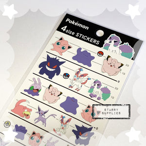 Pokemon 4 Size Sticker Sheet