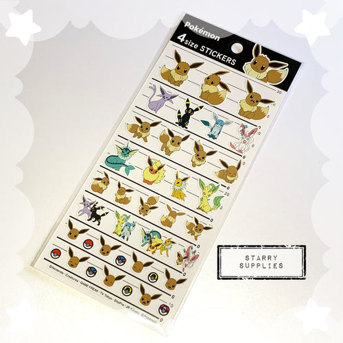 Pokemon Eevelutions 4 Size Sticker Sheet