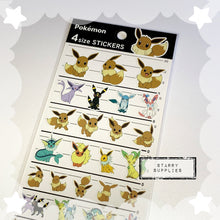 Load image into Gallery viewer, Pokemon Eevelutions 4 Size Sticker Sheet