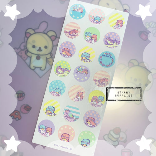 Little Twin Stars Round Stickers