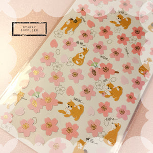 Sakura Shiba Stickers