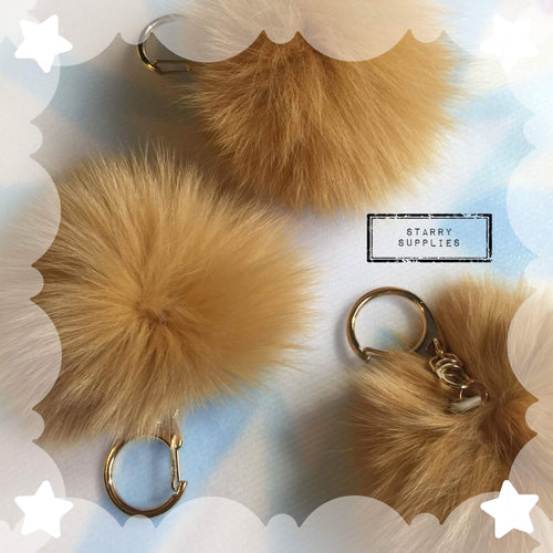 Brown Pom Pom Keychains
