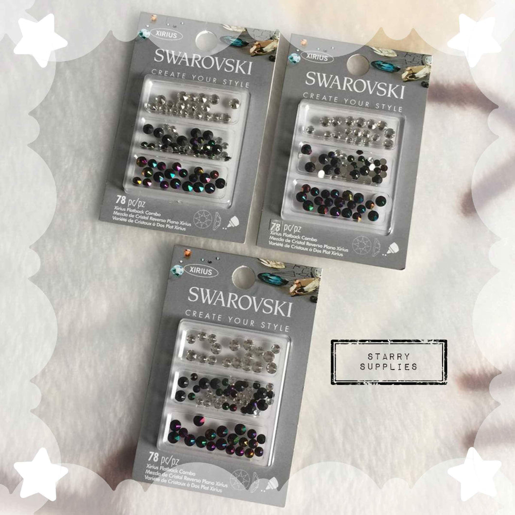 Swarovski Crystal - Silver/ Black/ Black Iridescent